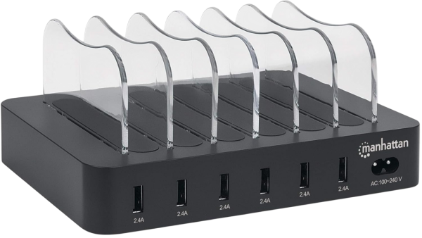 Manhattan 6-Port USB-Ladestation schwarz