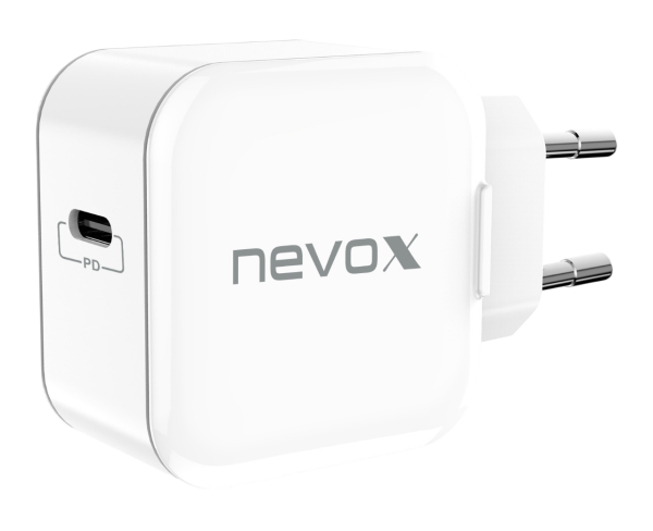 Nevox USB-C PD Ladegerät 20W AC 100-240V Power Delivery USBC Charger white