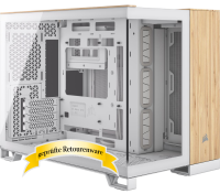 Corsair 2500X Tempered Glass White/Bamboo Wood Edition...