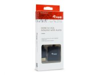 Equip HDMI Stecker auf VGA (HD15) Buchse Adapter mit Audio / USB-Stromversorgung 25cm Kabel schwarz
