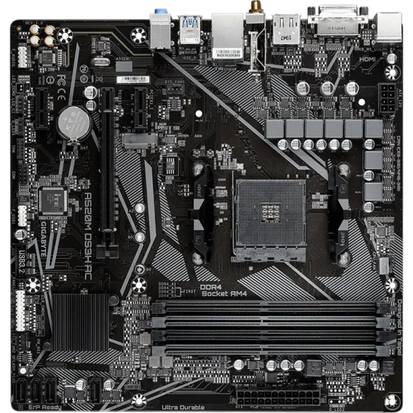 Gigabyte A520M DS3H AC  AMD A520 AM4 WiFi5+BT4.2 HDMI 2.1 GLAN  mATX Mainboard