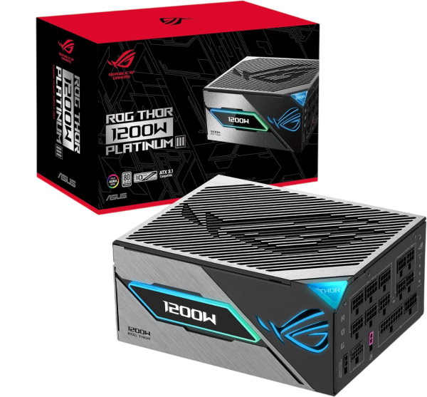 1200 Watt ASUS ROG-THOR-1200P3-GAMING ROG Thor Platinum III ATX 3.1 vollmodular OLED Display 1200W Gaming Netzeil 80 PLUS Platinum