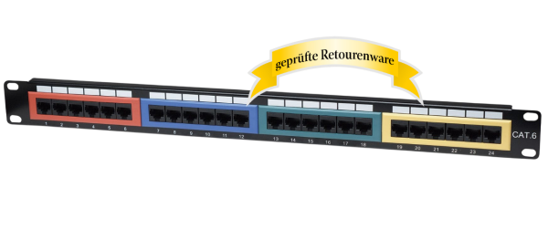 Intellinet Patch Panel CAT6 UTP 24-Port RJ451U Colour-Coded Patchpanel Sonderware