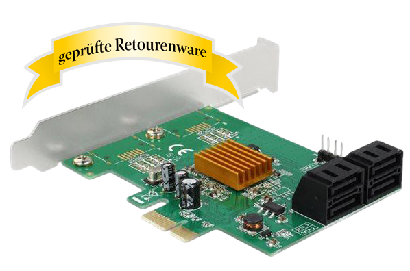 DeLOCK 90382 4 Port SATA PCIe 2.0 x1 Card Low Profile Controller Karte