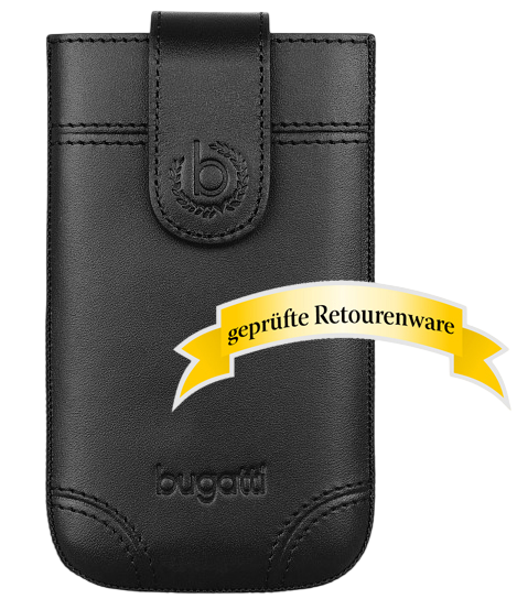 Peter Jäckel Bugatti Dublin XL Leder Smartphone Cover schwarz Sonderware