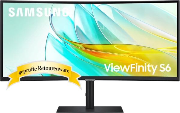 86.4cm (34") Samsung ViewFinity S6 S65UC VA UWQHD HDR10 100Hz Curved Sonderware