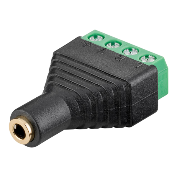 Goobay 3.5mm Audio / Terminal Block 4pin Adapter schwarz/grün