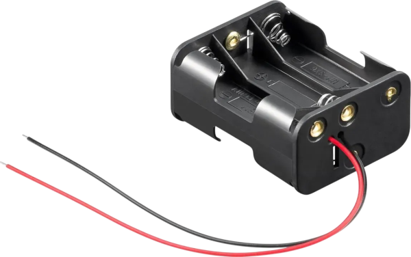 Goobay Batteriehalter für 6x AA Mignon 3/3 mit 15cm Anschlusskabel schwarz