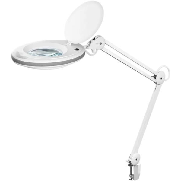Goobay Klemm Lupenleuchte 8W LED 1.75x Vergrößerung Glaslinse weiß