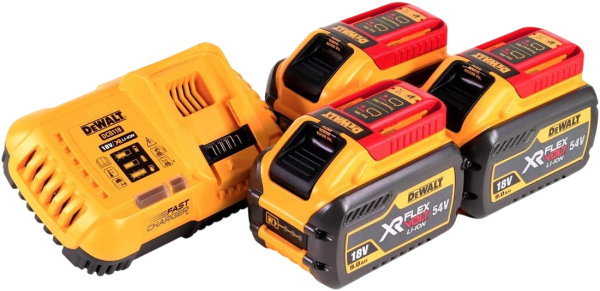 DeWalt 54V XR FlexVolt Starterset 18/54V 9.0/3.0Ah 3 Li-Ionen Akkus+Ladegerät