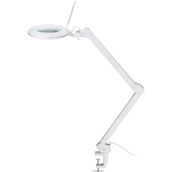 Goobay Klemm Lupenleuchte 10W LED 1.75x Vergrößerung Echtglaslinse weiß