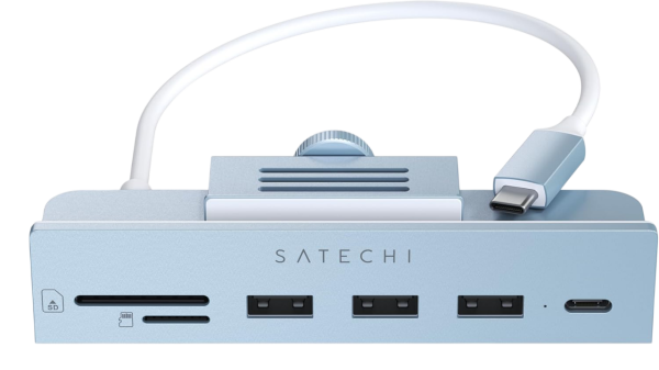 Satechi Clamp Hub + Cardreader für iMac USB-C blau