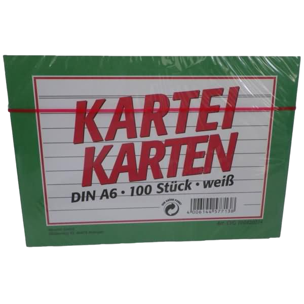 Landre Karteikarten A6 liniert 100 Stück weiß