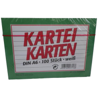 Landre Karteikarten A6 liniert 100 Stück weiß