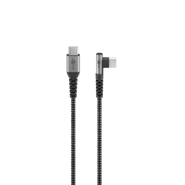 Goobay USB-C Daten- / Ladekabel 90 Grad gewinkelt 1m schwarz
