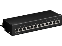 Goobay Pro CAT 6 Mini Desktop Patch Panel 12 Port schwarz