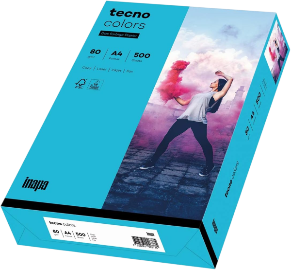 Inapa Tecno Colors Universalpapier A4 80g/m² 500 Blatt blau