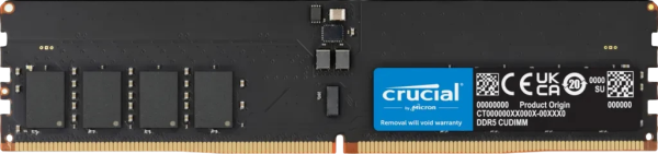 32GB Crucial CUDIMM DDR5-6400 CL52 1x 32GB DDR5 6400MHz 1.1V schwarz