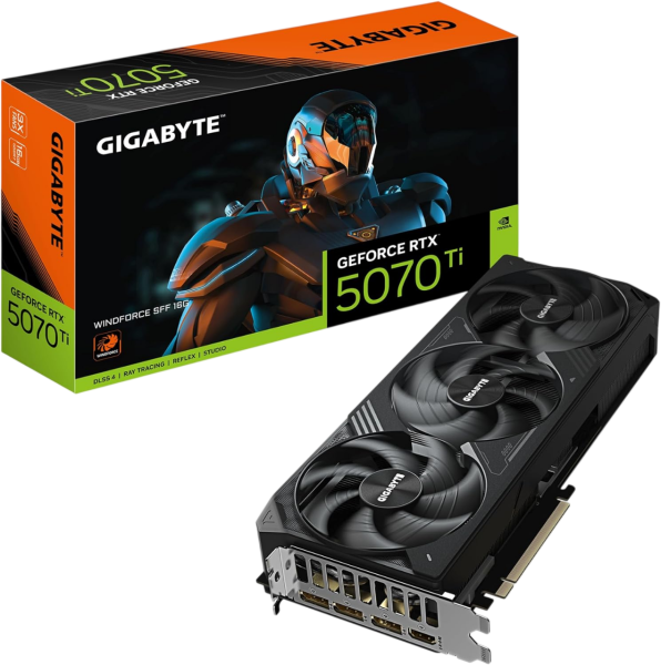 16GB Gigabyte GeForce RTX5070 Ti Windforce SFF 16G GDDR7 NVIDIA RTX5070Ti Triple Fan Grafikkarte 5070Ti