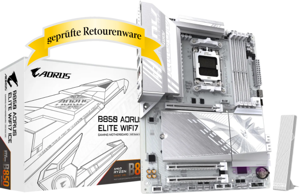 Gigabyte B850 AORUS ELITE WF7 ICE   AMD AM5 4xDDR5 WLAN+BT ATX Mainboard Sonderware