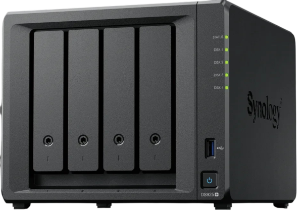 Synology DiskStation DS925+ NAS Server AMD V1500B 4GB RAM ECC 4xSATA 2x RJ45 2.5GBase-T 2x USB 3.0
