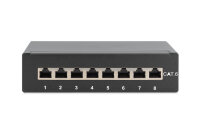Digitus 10" Desktop Patchpanel 8 Port Metallgehäuse CAT6 8x RJ45 schwarz