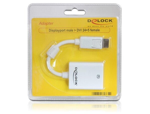 DELOCK Displayport Adapter DP -> DVI(24+5) St/Bu weiß