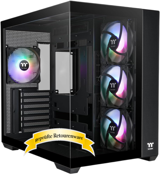 Thermaltake View 380 TG ARGB Black Edition ATX Midi Tower 4x 120mm Lüfter Glasfenster Sonderware