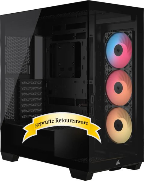 Corsair 3500X RS-R ARGB Black Edition EATX Midi-Tower 55.86l Volumen Glasfenster 3x 120mm RS120-R Reverse RGB Lüfter 55.86l Sonderware