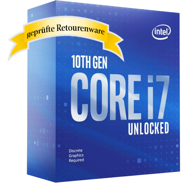 INTEL Core i7-10700KF S1200 8C/16T 125W Box ohne Kühler Sonderware 1 Jahr Gewährleistung