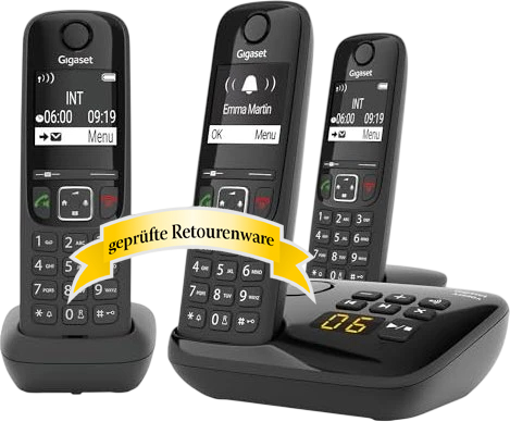 Gigaset AS690A Trio Black International DECT Telefon+2 Mobilteile AB Sonderware