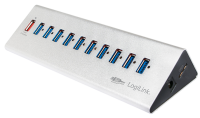 LogiLink 10+1 Port Aluminium USB Hub 10x USB 3.0+...
