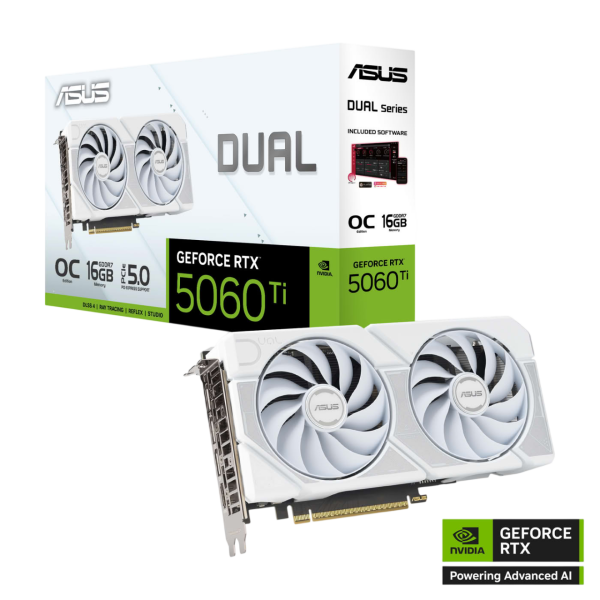 16GB ASUS DUAL-RTX5060TI-16G-WHITE Dual GeForce RTX 5060 Ti White OC