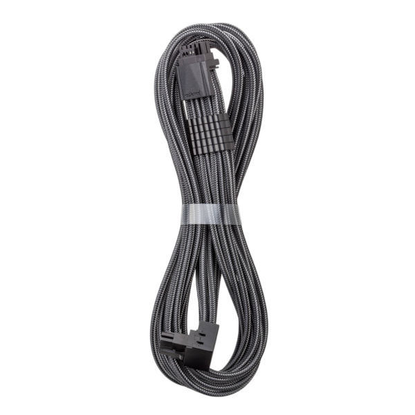 CableMod Universal Pro ModMesh 12V-2x6 Kabel StealthSense natives 12V-2x6 Kabel 1x 16pin PCIe 5.1 Stecker auf 16pin PCIe 5.1 Stecker 90 Grad gewinkelt Variante A 60cm carbon