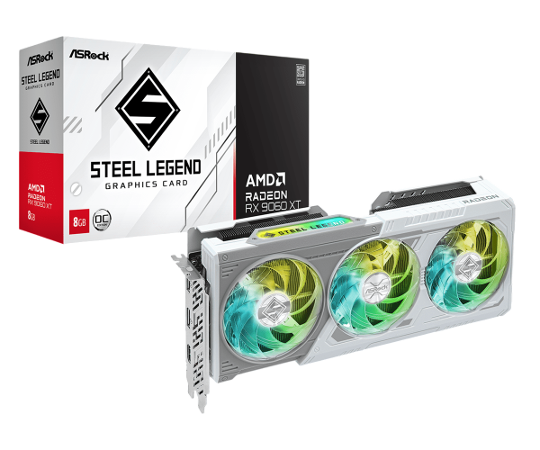 8GB ASRock Radeon RX 9060 XT Steel Legend 8GB OC GDDR6