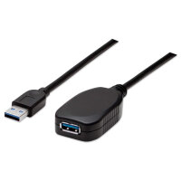 MANHATTAN USB Kabel A -> A St/Bu  5.00m blau Verl. aktiv