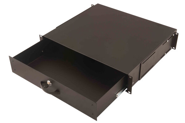 DIGITUS Schublade 2HE 483mm       schwarz abschließbar