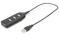 DIGITUS USB-Hub    4-Port 2.0->4xA2.0 integr. Kabel...