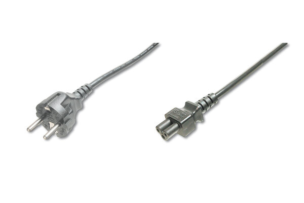 DIGITUS Anschlusskabel CEE 7/7 (Typ-F) -> C5 St/Bu 1.8m Polybeutel