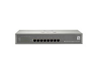 LevelOne PoE+Switch  8xGE PoE unmanaged 240W 19"...