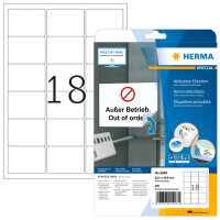 HERMA Etiketten A4 weiß 63,5x46,6 mm ablösbar...