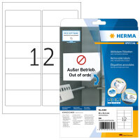 HERMA Etiketten A4 weiß 96x42,3   mm ablösbar...