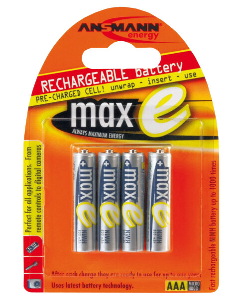 4 Stk. ANSMANN AKKU NiMh maxE
