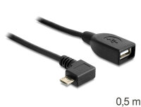DELOCK USB Kabel A -> Micro-B 90°OTG Bu/St 0.50m sw