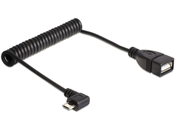 DELOCK USB Kabel A -> micro B Bu/St 0.50m 90°gew. sw OTG