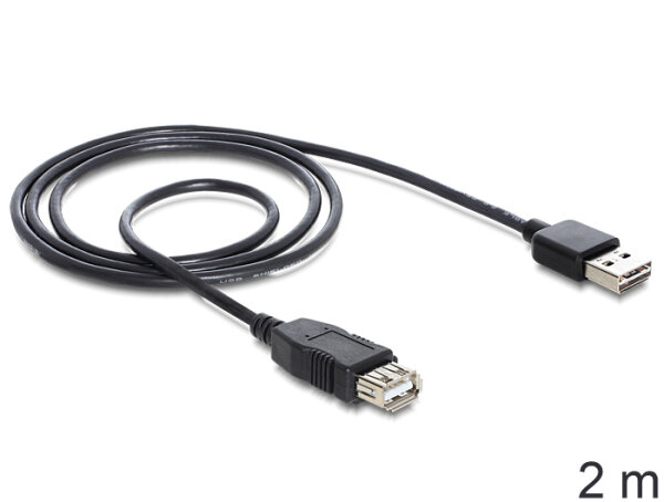 DELOCK USB Verl. A -> A St/Bu 2.00m sw Easy USB