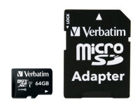SD MicroSD Card  64GB Verbatim SDXC Premium Class10 +...