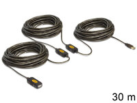 DELOCK USB Verl. A -> A St/Bu 30.00m aktiv sw
