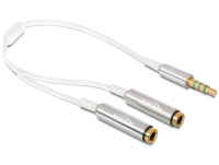 DELOCK Klinkekabel 3,5mm -> 2x 3,5mm St/Bu 0.25m...