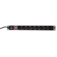 Logilink Steckdosenleiste 19" 8fach mit An/Aus Schalter